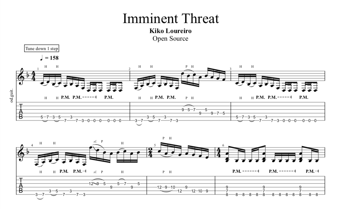 Open Source Digital Songbook: backing tracks and Guitar Pro files included - Kiko Loureiro