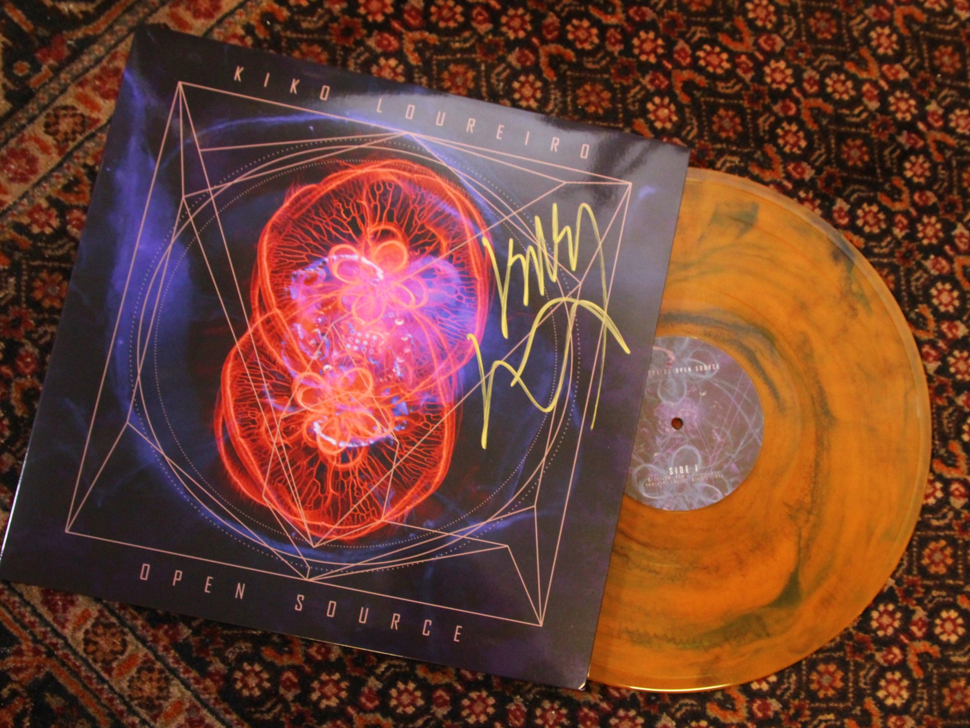 Signed Vinyl and T-shirt bundle Open Source (get a signed poster and a guitar pick for free) - Kiko Loureiro