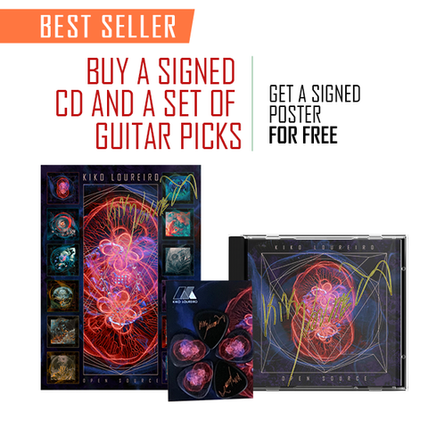 Signed CD and the exclusive Open Source guitar picks bundle (get a signed poster for free) - Kiko Loureiro
